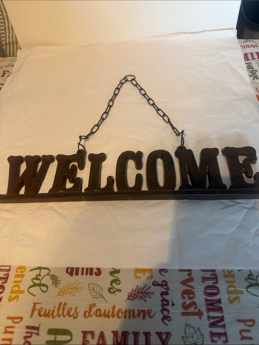 Black Metal "WELCOME" Hanging Sign